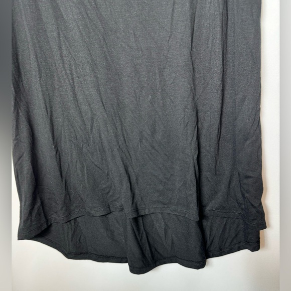 NWT MMMMMM Size Large Jersey A Line Black Pull Over High Low Short Sleeve Dress - Picture 2 of 7